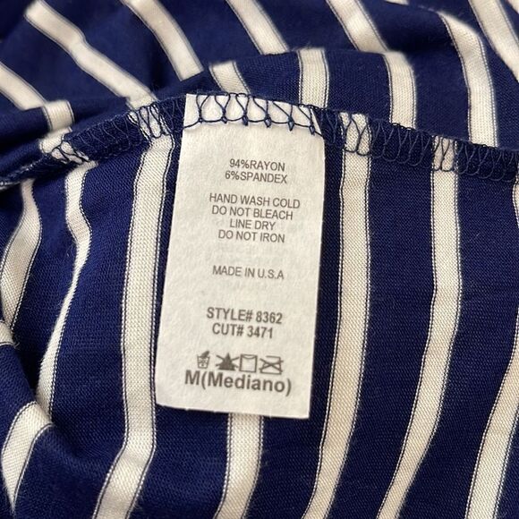 Ginger G Navy Blue & White Striped Short-Sleeve T-Shirt Size Medium NWT - Picture 6 of 6